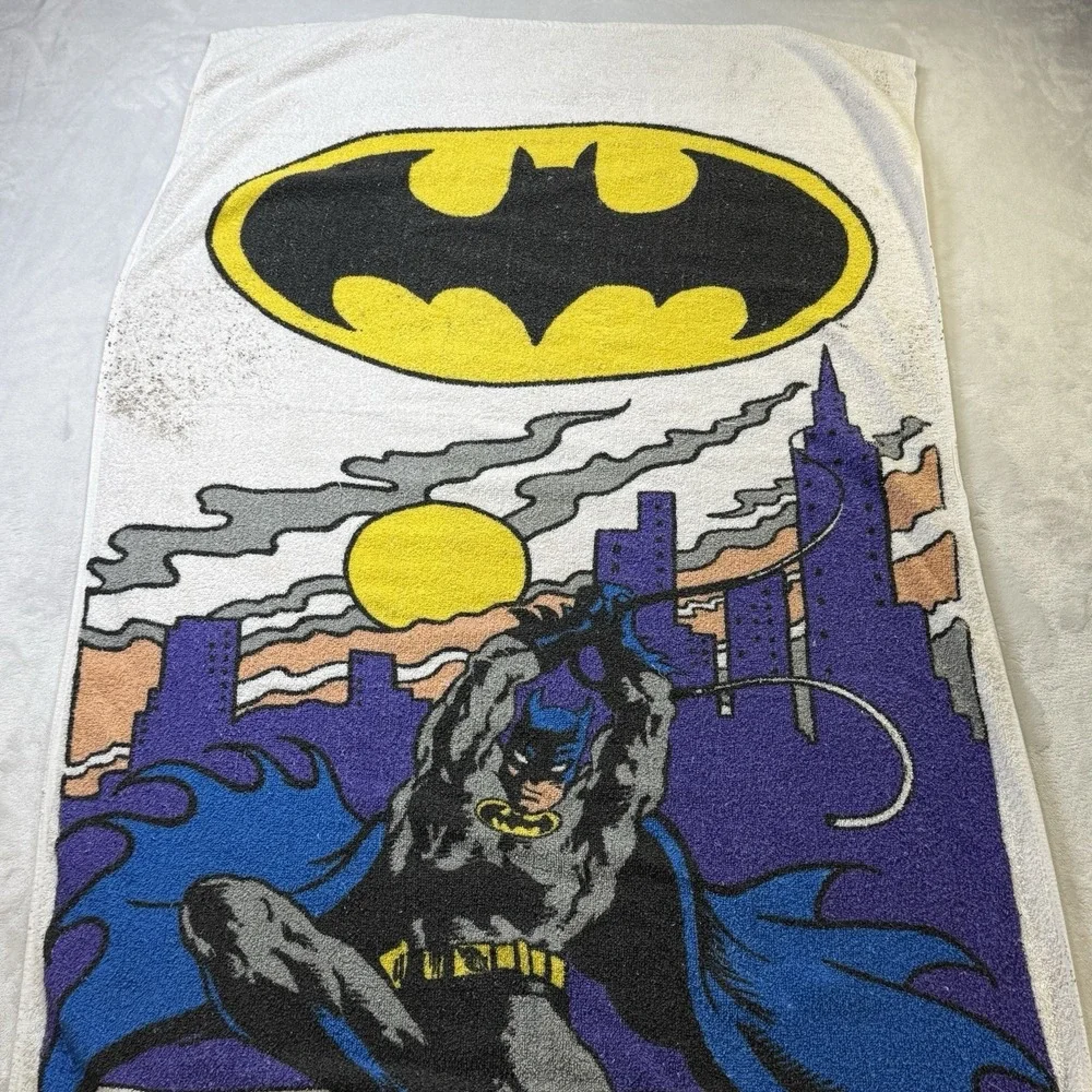 Vintage‎ Batman Beach Towel 1989 DC Comics Large Graphic Cotton 26.5 x 50.5